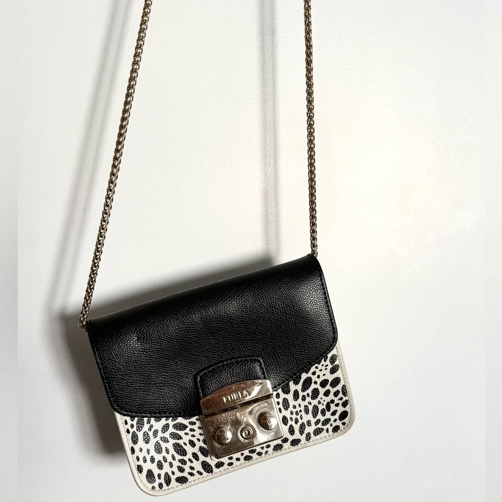 Furla Black and Patterned Crossbody Bag - Picture 2 of 7